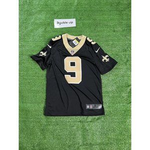 Nike New Orleans Saints Drew Brees Black Jersey Gold Mens Small Football